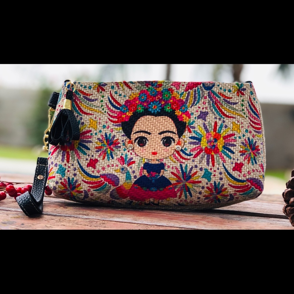 Frida Kahlo jute clutch purse ❤️